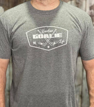 Load image into Gallery viewer, BackUp Goalie Life Grey T-Shirt - White Pentagon Logo
