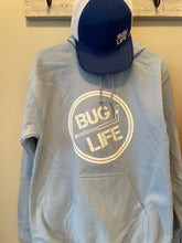 Load image into Gallery viewer, BUG Life Hoodie Baby Blue - White Logo
